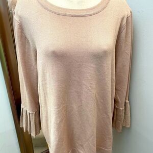 New Cable & Gauge long sleeve tan & gold knit sweater size 3X